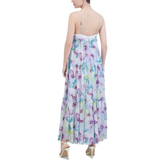 BCBGMaxAzria NWT Floral Ruffle Tiered Maxi Dress size 8 - Picture 2 of 10